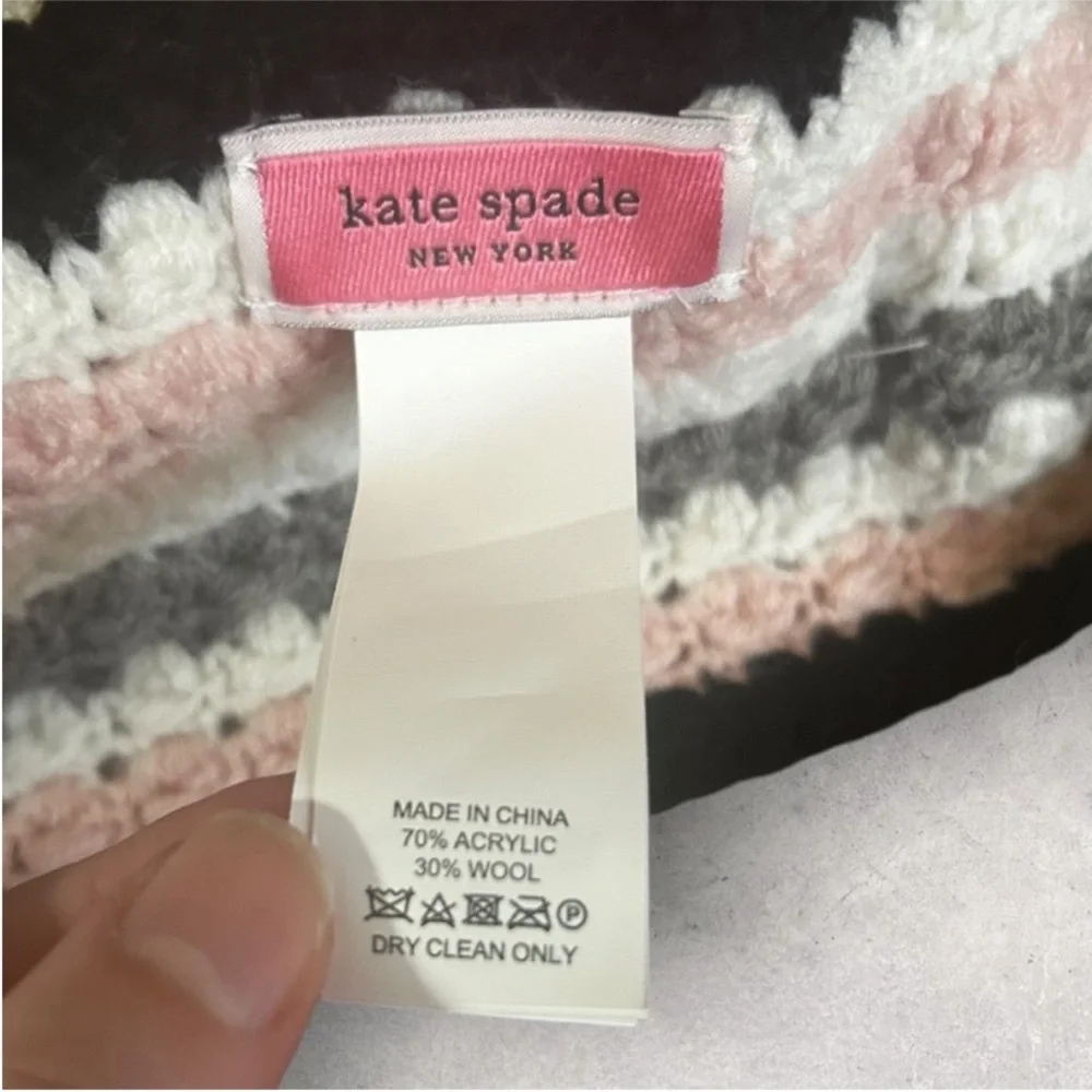 NWOT Kate Spade Crochet Bobble Twisted Ear Warmer Headband
